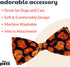 Huxley & Kent Bow Tie for Pets, Plaid-O-Lantern (Large), Halloween Velcro Bow Tie Collar Attachment for Dogs & Cats