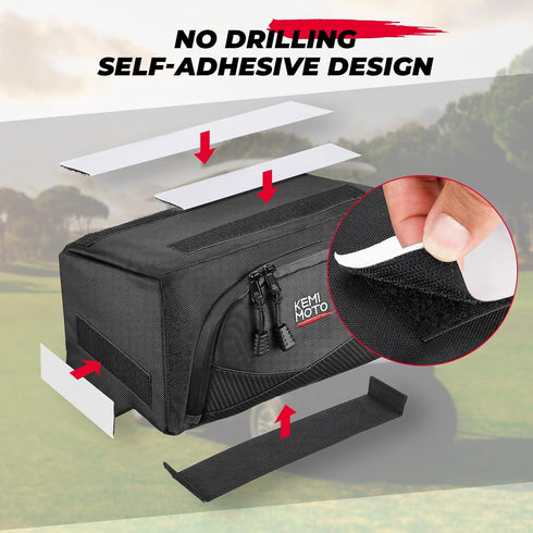 KEMIMOTO Golf Cart Dash Storage Bag - Compatible with Club Car Precedent, Waterproof, No Drilling