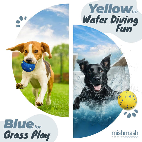 MISHMASH Vision Dog Ball - Premium Bite-Proof ETPU, Waterproof Bouncy Interactive Dog Toy, Durable Tennis Ball for