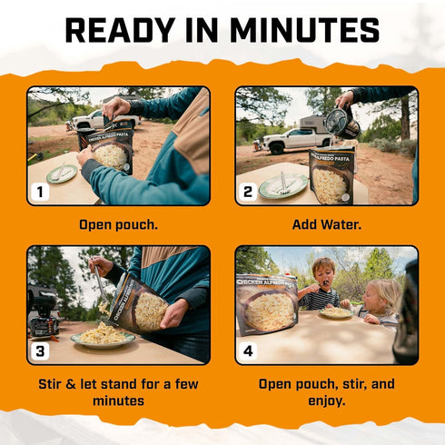 Backpacking 100% 48g 2 (2 Peak Refuel Chicken Alfredo Pasta | Premium Freeze Dried Camping Food | & Hiking MRE Meals |