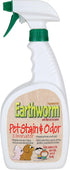 Earthworm Pet Stain Remover & Odor Eliminator - Natural Enzyme Formula, Fragrance Free Spray 22 oz