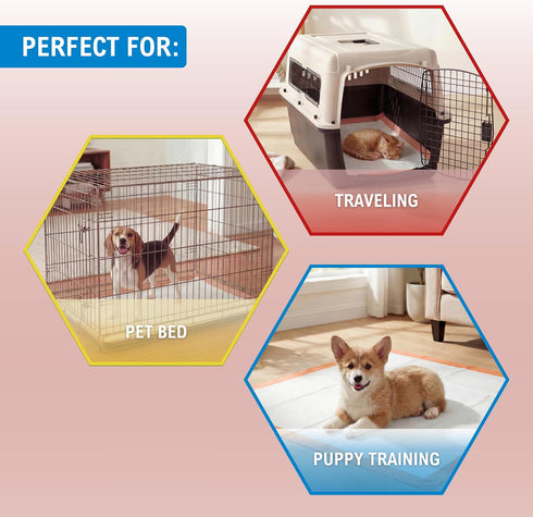 50 Count 28 29 Inch 6-Layer MED PRIDE Dog Training Pads with Adhesive Tabs & Attractant, Puppy Pee Pads, x Extra Large