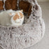 Jiupety Cozy Comfy Dog Bed with Standing Paws, Upgraded Soothing Donut Bed for Dogs, Gray M Size 22”X22” X6”