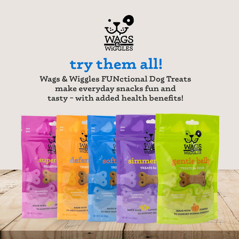 Wags & Wiggles Soft & Shiny Treats for Dogs - Chicken Flavor, 5.5 oz Resealable Bag for Skin & Coat Support