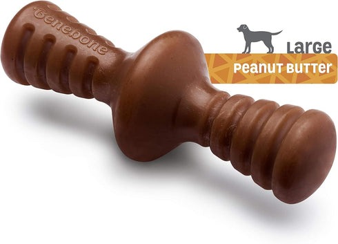 Benebone Zaggler Large Rolling Dog Chew Toy for Aggressive Chewers, Real Peanut, Made in USA