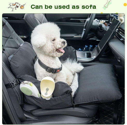 33 lbs VVICOGARD Dog Car Seats for Small Dogs, Removable Airbag Design Black Washable Pet Booster Seat with Thick