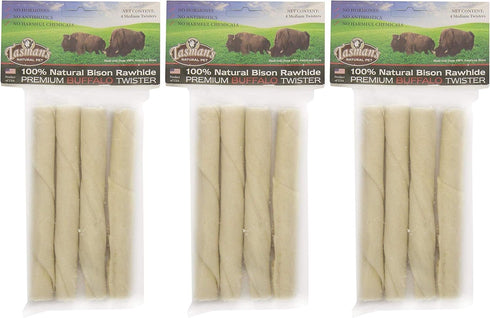 Tasman's Bison Twisters (3 Pack) - Medium, 4 Twists Each