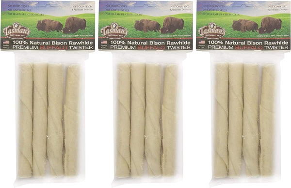 Tasman's Bison Twisters (3 Pack) - Medium, 4 Twists Each