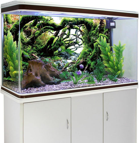 AWERT 24x16 inches Green Algae Fish Tank Background, River Bed & Lake Vinyl Aquarium Background