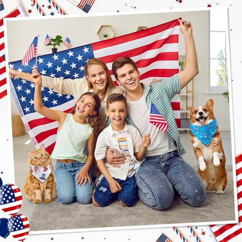 48 4th Sanwuta Pcs of July Dog Bandanas for Pets Dog Bandanas Gifts Independence Day Scarf Washable Triangle American