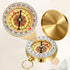 KFHENSOMR Brass Compass for Hiking Large Dial Pocket Compass with Keychain Loop Camping Survival Navigation Tool Ideal