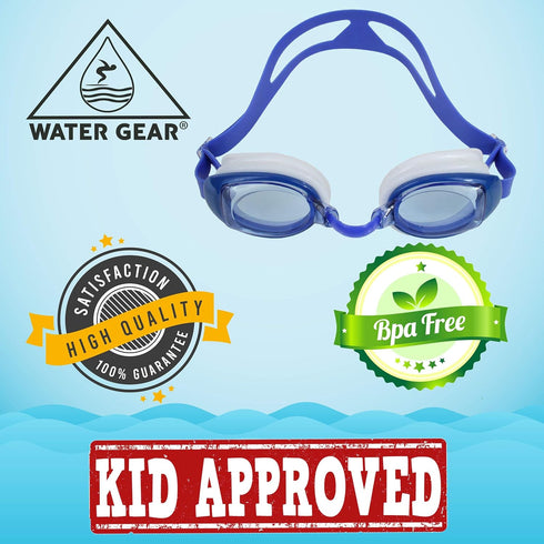 Water Gear Minnow Anti-Fog Swim Goggles, Competition Goggle for Boys & Girls, Comfortable Fit