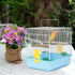 Travel Bird Cages for Cockatiels, Parrot Cage Starter Kit with Stand Accessories for Small Birds (Blue)