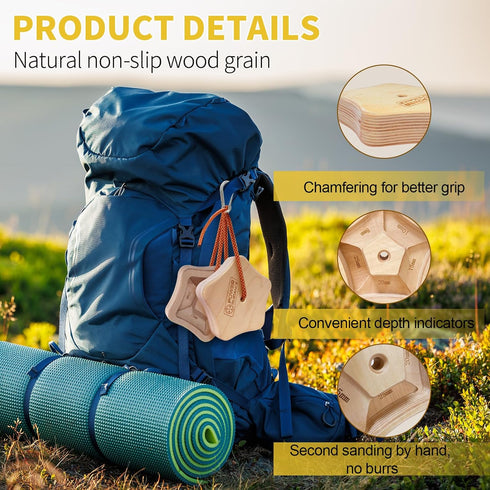 POWER GUIDANCE Hangboard Climbing Finger Board Climbing Board to Strengthen The Climbing Grip Made of Wood for Indoors