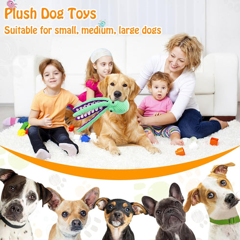 Fuufome Large Squeaky Dog Toys- Plush Dog Toys with Soft Fabric for Small, Medium, and Large Dogs Daily Companionship