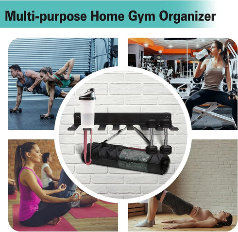 Home Gym Storage Rack - Barbell Rack Weight Room Organizer for Gym Accessories like Fitness Bands and Straps