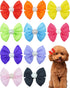 PET SHOW 10Pcs 2" Plain Small Dog Hair Bows - Faux Pearls Pet Bowknot Barrette Bows for Medium Dogs, Grooming