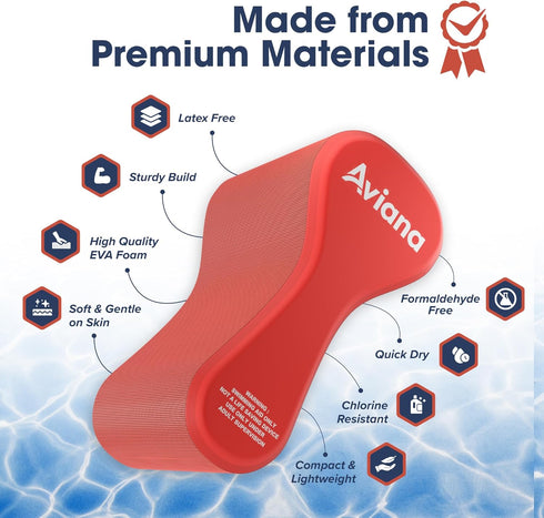 Pull Buoy Swim Training Leg Float for Adults & Youth, EVA & BPA Free for Swimming Pool Strokes