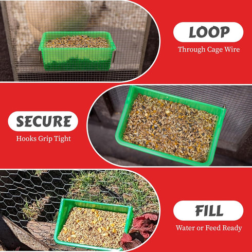 27oz My Favorite Chicken Chicken Cage Cup Hanging Chicken Waterer & Feeder for Chick, Duck, Quail, Parakeet Versatile