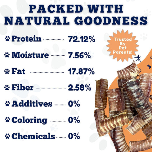 (3-4 Inch, 12 Count) Amazing Dog Treats - Beef Trachea Rings -Premium Dog Chews- Great for Small Size Dogs - Excellent