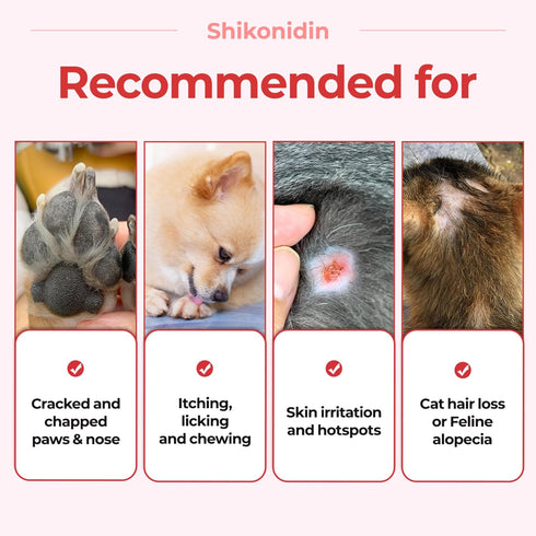 JAYU PET 0.7oz (20g) Shikonidin Cream for Dog & Cat, Hotspots Itchy Skin Relief, Moisturizing Lotion for Sensitive Nose