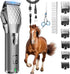 Horse Clippers, Cordless Trimmers Grooming Kit with 2500mAh BatteryLow Noise Heavy Duty