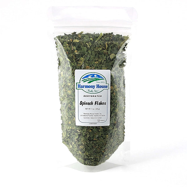 Harmony House Dried Spinach Flakes Dehydrated Vegetables For Cooking, Camping, Emergency Supply