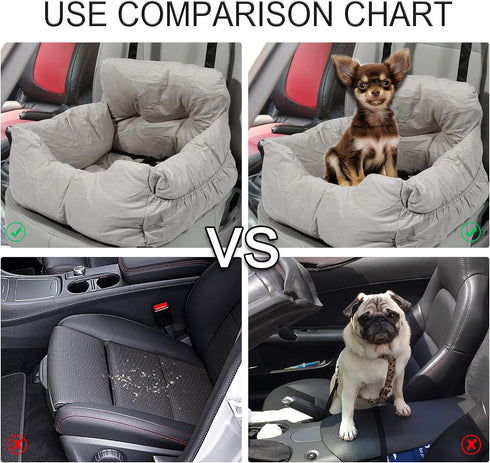 X AUTOHAUX Adjustable Straps Dog Bed Cat Seat Booster for Medium Small Pets, Travel Dog Booster (Blue 50x45x36cm)