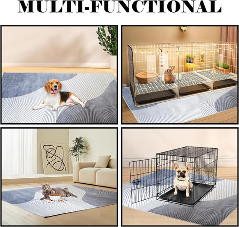 78.739.4in Chinchilla kathson Extra Large Rabbit Cage Liner,Washable Bunny Floor Mat Reusable Non Slip Pet Playpen Mat