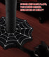 PuzzlePaw Gothic Cat Scratching Post with Spider Dangling Toys for Indoor Cats, Halloween Spooky Cat Scratcher,Activity