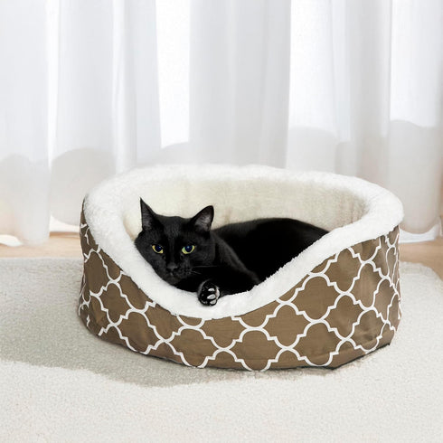 MidWest Homes for Pets Orthopedic Egg-Crate Nesting Pet Bed with Teflon Fabric Protector, XS Brown