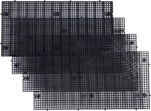 ALEGI Aquarium Grid Isolate Board Divider, Fish Tank Bottom Black Filter Tray Plastic Crate (4pcs)