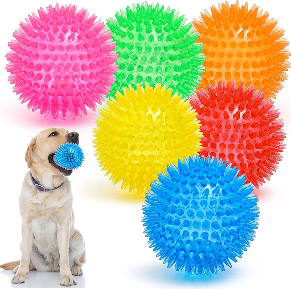 VITEVER 3.5” Squeaky Dog Toy Balls (6 Colors) for Medium, Large & Small Dogs, Durable, Non-Toxic, BPA Free, Chew Toys