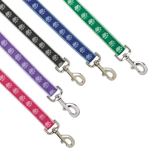 Casual Canine TwoTone Pawprint Dog Lead, 4-Foot x 5/8-Inch, Purple