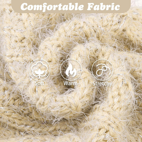 Turtleneck Small Dog Sweaters - Classic Cable Knitwear Winter Coat for Small Medium Dogs, Cream, Size S