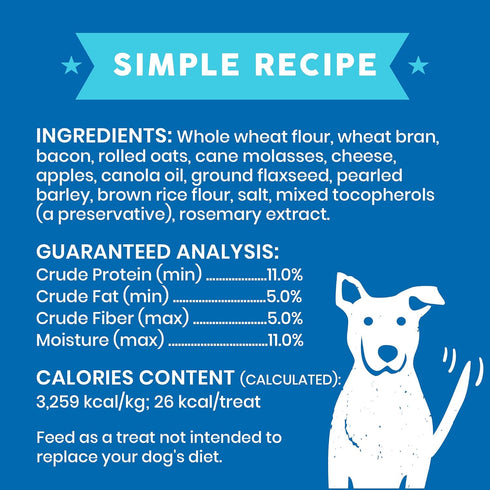 Cloud Star Wag More Bark Less Dog Treats, Crunchy Biscuits, Oats & Grains, Bacon, Cheese & Apples