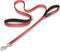 Reflective 4 Feet Nylon Dog Leash with Padded Double Handles, Durable Traffic Handle for Small Dogs, RED