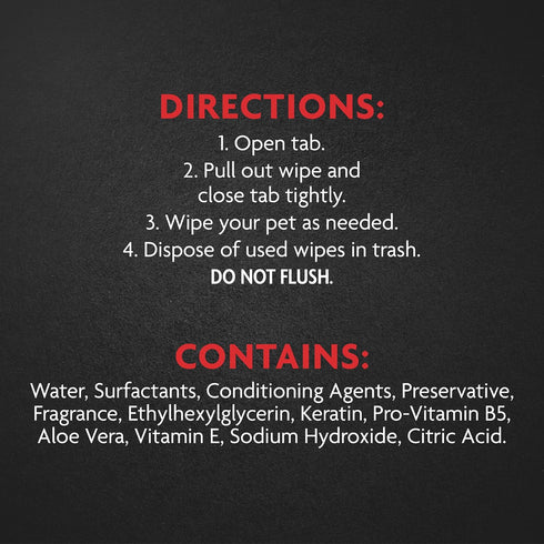 Furminator DeShedding Grooming Wipes for Dogs, Refresh & Deodorize Coat Without Bathing, 100 Count