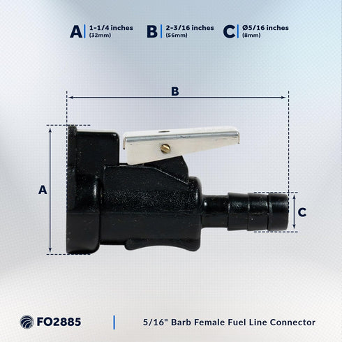 Five Oceans 5/16-Inch Barb Female Fuel Line Quick Connector, Compatible with Ethanol Blended Fuels