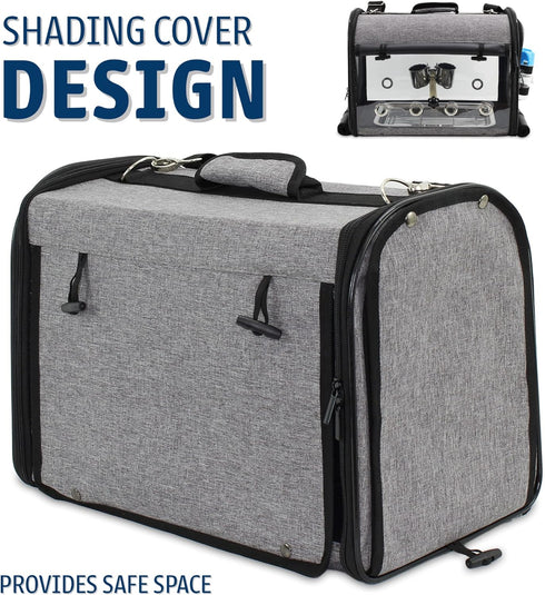 Bird Travel Carrier, Portable Cage for Small Pets, Airlines Approved for Parakeets, Lovebirds, Grey