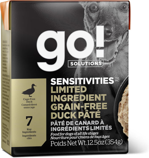 GO! SOLUTIONS Sensitivities Limited Ingredient Wet Dog Food - Grain Free Duck Pâté, 12.5 oz