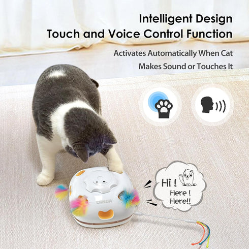 ORSDA Cat Toys, 4in 1 Interactive Automatic Indoor Cats Toy with 8 Holes Mice Whack-A-Mole, Hide and Seek Smart Motion