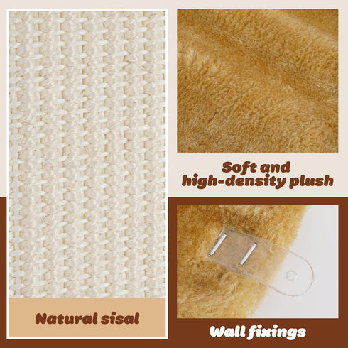 Cat Wall Corner Scratcher, Furniture Protector for Kittens, Wall Mounted Sisal Cat Scratching Pad