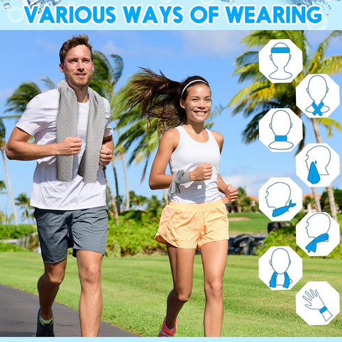 20 Pack 40'' 12'' Redbaker Cooling Towel for Neck and Face Hot Weather x Soft Breathable Chilly Ice Towel with Bag