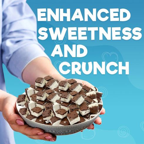 2 Pack, 2.5 oz, Freeze Dried Ice Cream Sandwich Bites, Vanilla, Crunchy & Sweet Snack, Dehydrated, Resealable Gift Bag