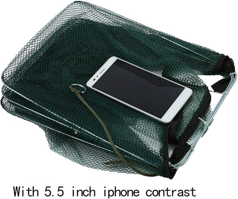 Cyrank 6 Crawfish Trap, Foldable Fishing Bait Trap Holes Hexagon Crab Trap Crawfish Fishing Net Portable Minnow Trap