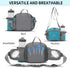 Peicees Large Hiking Fanny Pack Waist Bag for Men Women Water Resistant with Bottle Holder (Bottle Not Included)