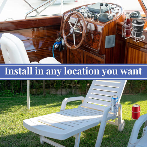 Shimeyao Stainless Steel Wall Mounted Cup Drink Holder, Universal Cup Holders for Boat, Marine, RV, 9 Pcs