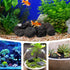1 Set of Large Black Lava Rocks - Aquarium Volcanic Stones, 200g Decorative Pebbles for Fish Tank & Bonsai