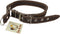 Martingale Genuine Brown Double Ply Leather Dog Collar Choker, Medium to Large, Fits 17.5"-21" Neck